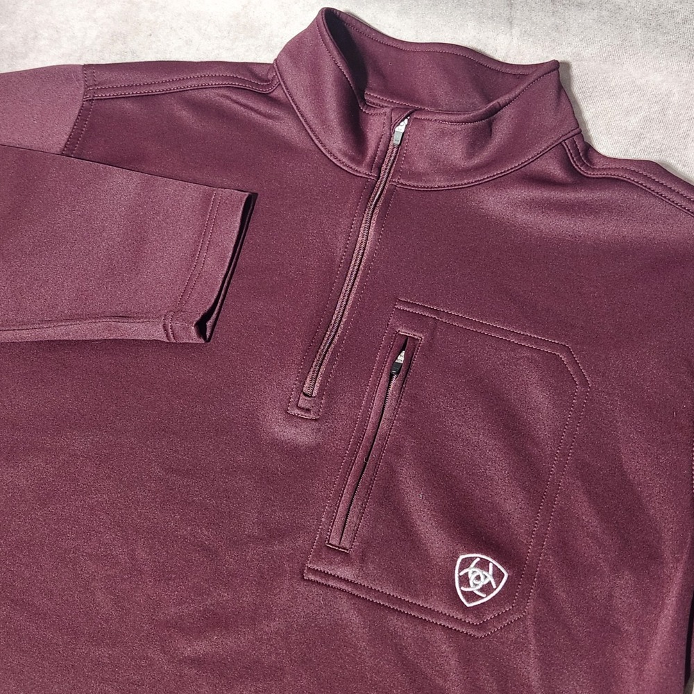 Ariat Men's Half-Zip Pullover Sweater in Burgundy